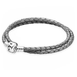 NWOT Pandora Double Braided Leather Bracelet